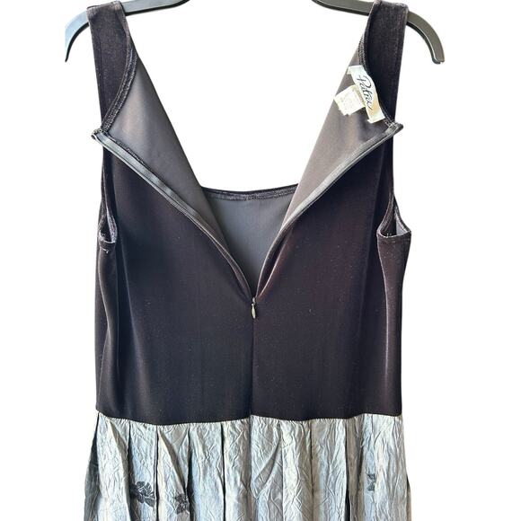 PATRA Velvet Maxi Dress Size 14 Black Floral Whimsygoth Y2K Stretch Made In USA - Picture 10 of 15